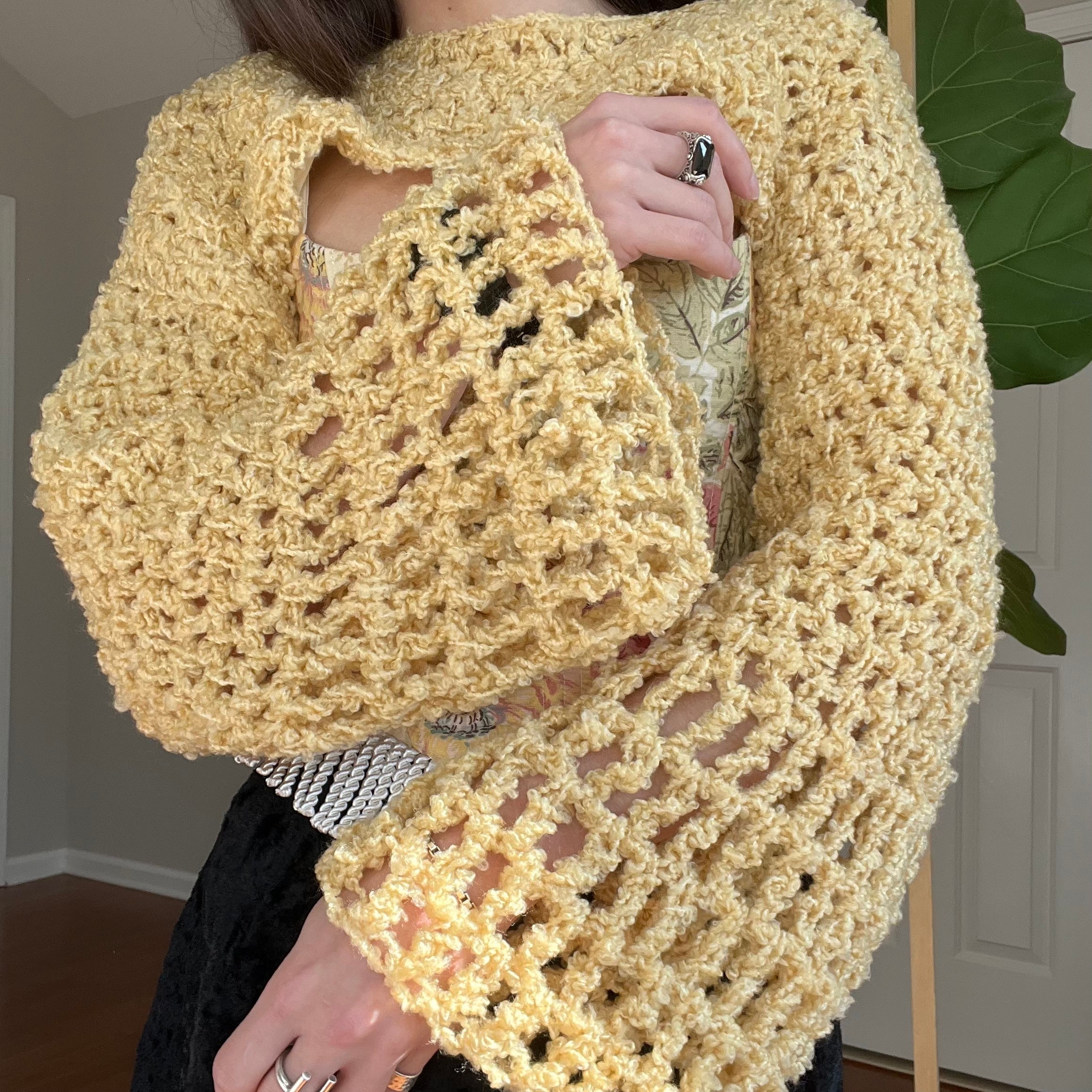 Tan Crocheted Shrug Bolero