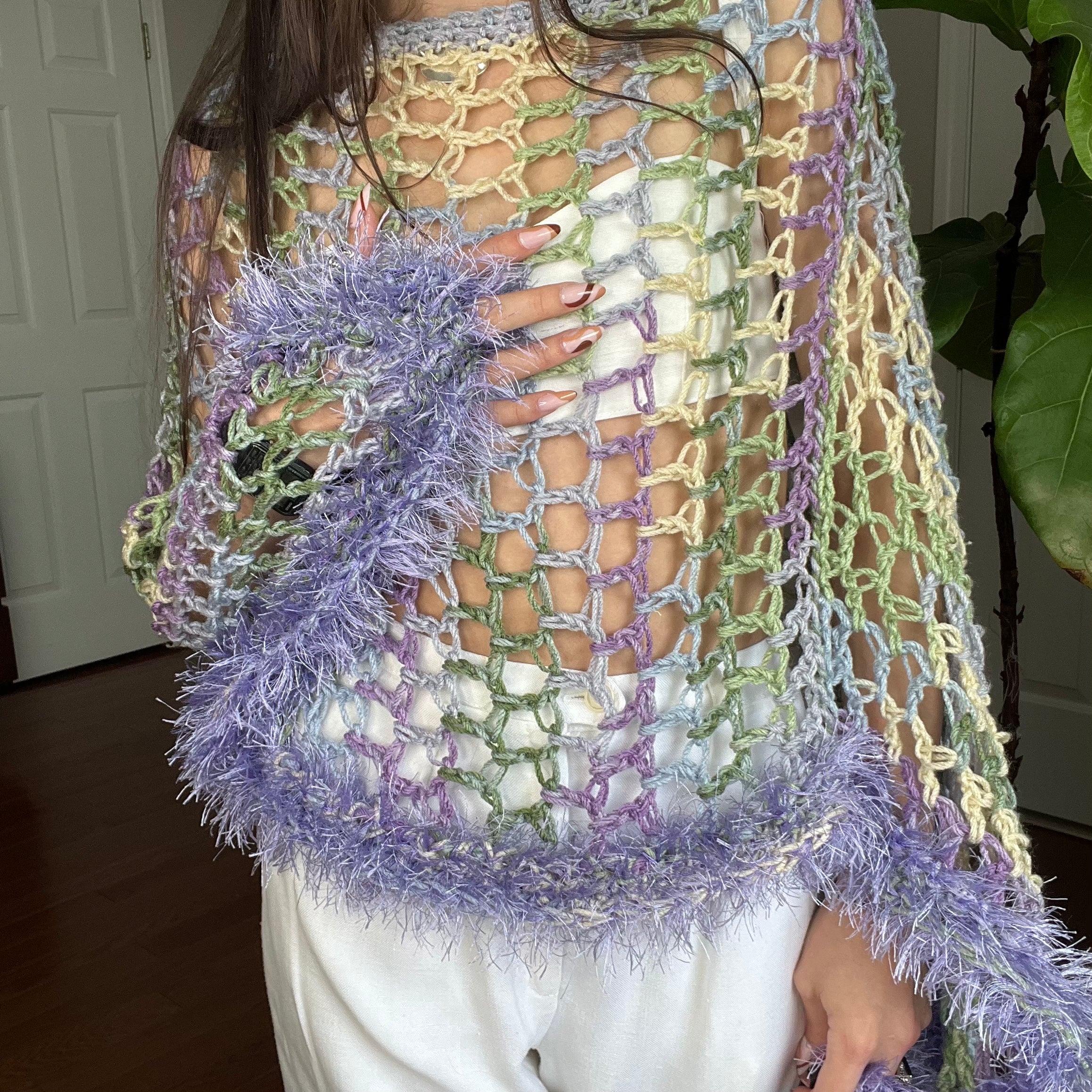 Fairycore Crocheted Poncho