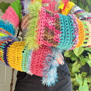 Rainbow Crocheted Shrug Bolero V11
